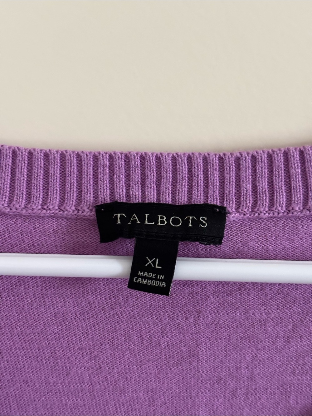 Talbots Lavender 100% Cotton V-Neck Women’s Pullover Sweater - Picture 2 of 5